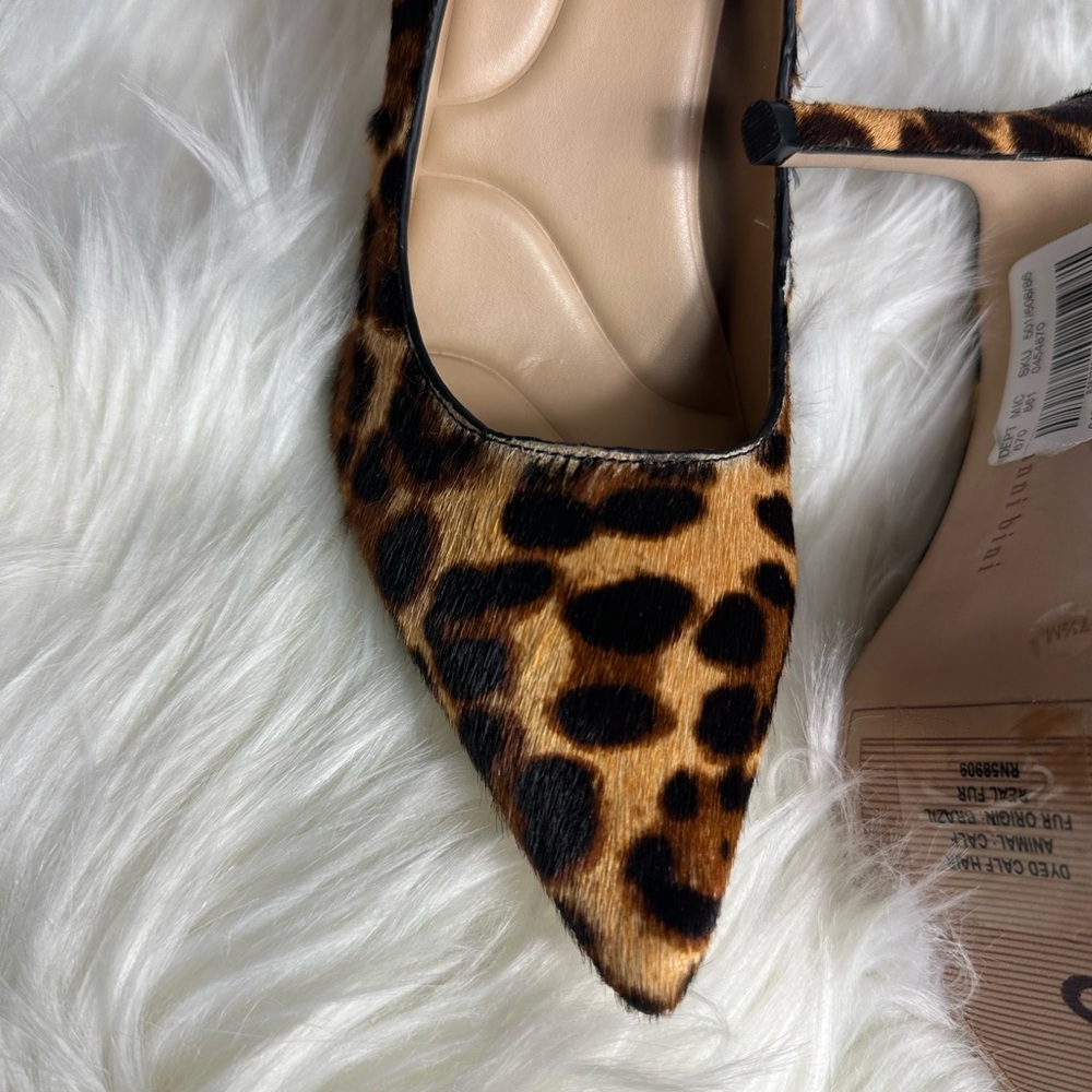Gianni Bini Leopard Print Pointed Toe Pumps - Brown/Black - Picture 7 of 16